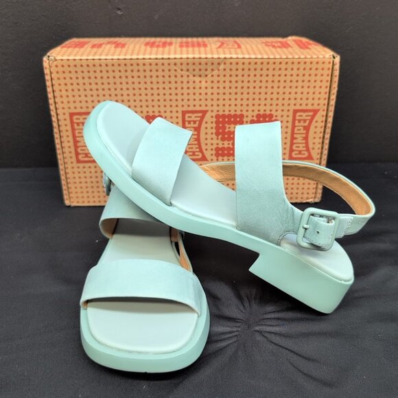 Camper Dana Nubuck Strappy Slip On Buckle Women's Sandal US 8.5 Green - Picture 5 of 10